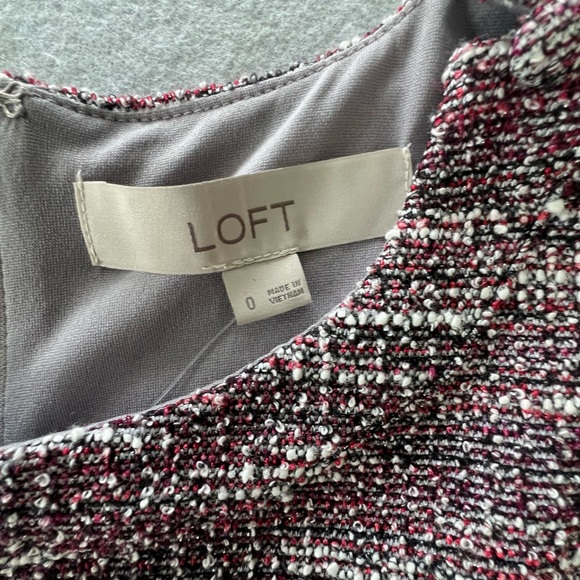 Loft Tweed Pink Grey Sheath dress NWT - Picture 9 of 10